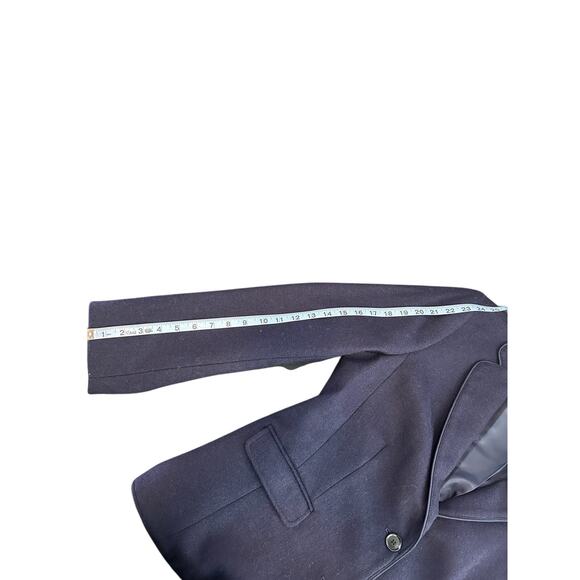 Talbots Plus Blue Office Work Herringbone Wool Blend Aberdeen Blazer Size 16 - Picture 11 of 12